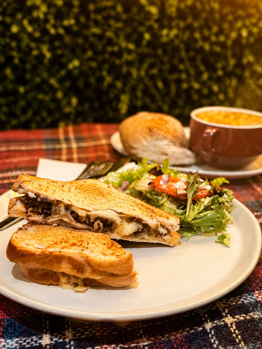 A coffee served among autumn leaves at Coffee Bank